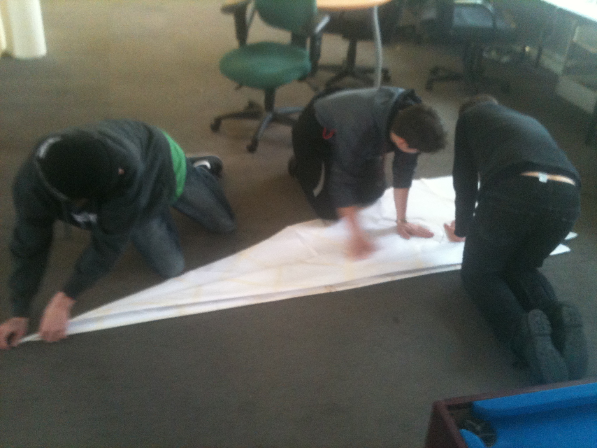Scale Workshop, creating a paper airplane from an A1 sheet of paper we made
