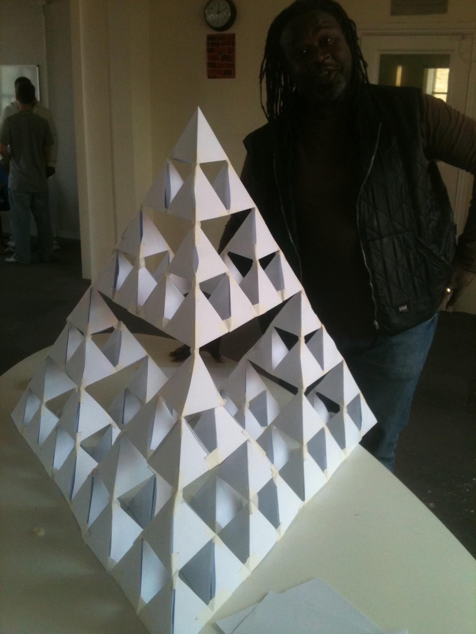 Sierpinski Tetrahedron Workshop using paper at a Royal Institution Masterclass